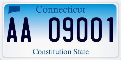 CT license plate AA09001