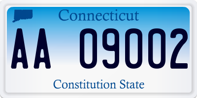 CT license plate AA09002