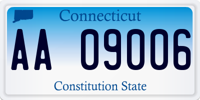 CT license plate AA09006