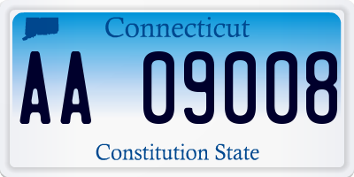 CT license plate AA09008