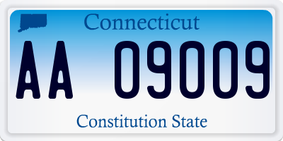 CT license plate AA09009