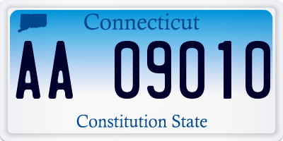 CT license plate AA09010