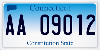 CT license plate AA09012