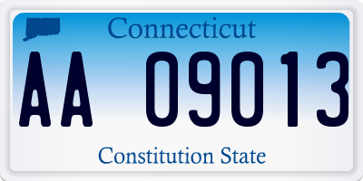 CT license plate AA09013