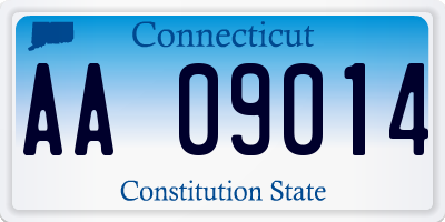 CT license plate AA09014