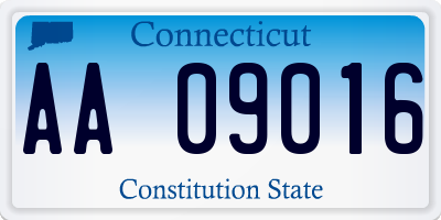 CT license plate AA09016