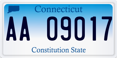 CT license plate AA09017