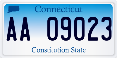 CT license plate AA09023