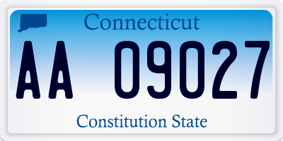 CT license plate AA09027