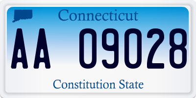 CT license plate AA09028