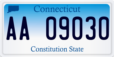 CT license plate AA09030