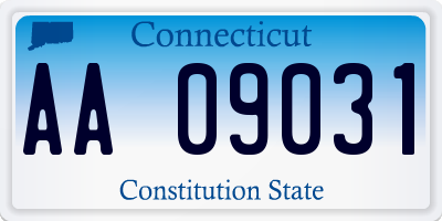 CT license plate AA09031