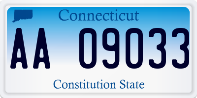 CT license plate AA09033