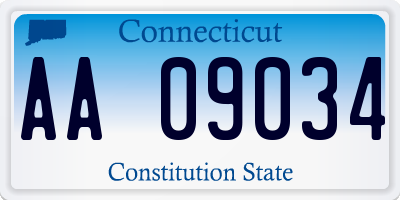 CT license plate AA09034