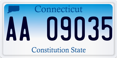 CT license plate AA09035