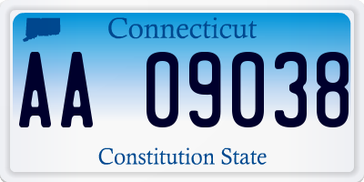 CT license plate AA09038