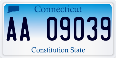 CT license plate AA09039