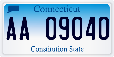 CT license plate AA09040