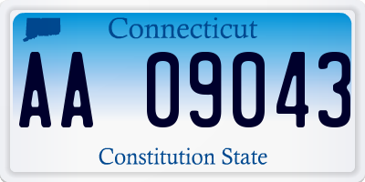 CT license plate AA09043