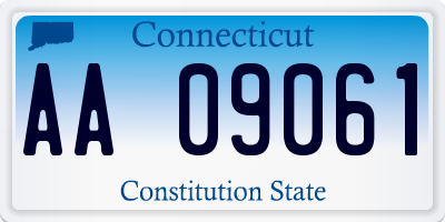 CT license plate AA09061