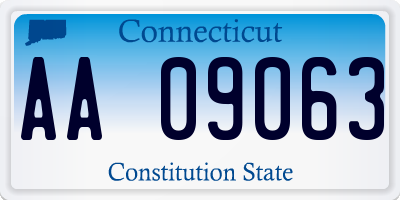 CT license plate AA09063