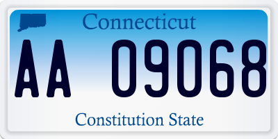 CT license plate AA09068