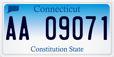 CT license plate AA09071