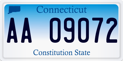 CT license plate AA09072