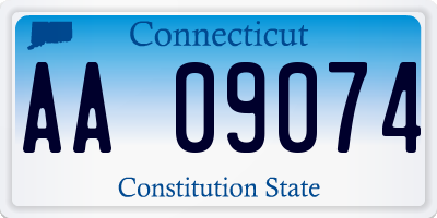 CT license plate AA09074