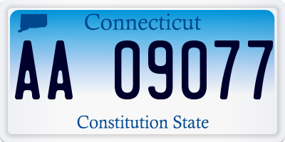 CT license plate AA09077