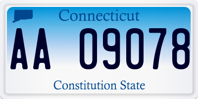 CT license plate AA09078