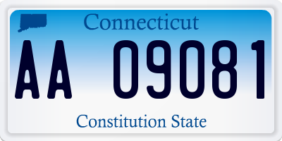 CT license plate AA09081