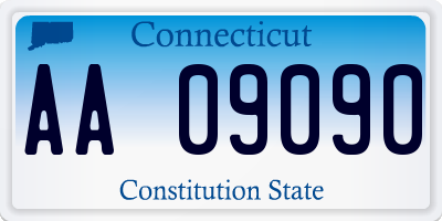 CT license plate AA09090