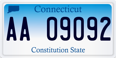 CT license plate AA09092