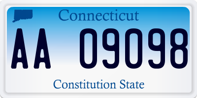 CT license plate AA09098