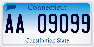 CT license plate AA09099