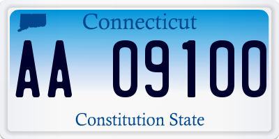 CT license plate AA09100