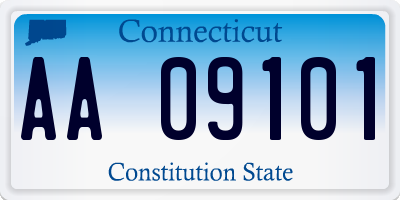 CT license plate AA09101