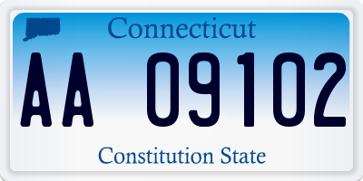 CT license plate AA09102
