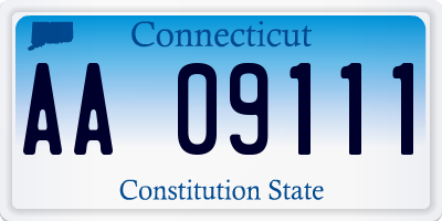 CT license plate AA09111