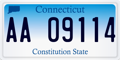 CT license plate AA09114