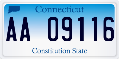 CT license plate AA09116