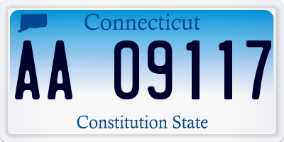 CT license plate AA09117