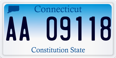 CT license plate AA09118