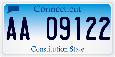 CT license plate AA09122