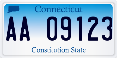 CT license plate AA09123