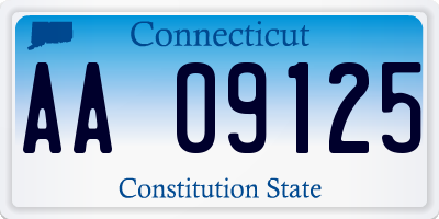 CT license plate AA09125