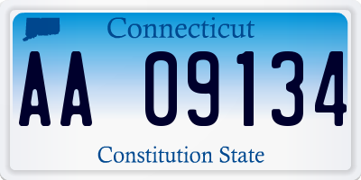 CT license plate AA09134