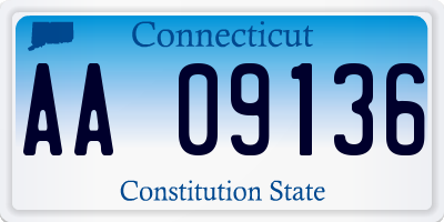 CT license plate AA09136