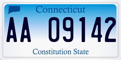 CT license plate AA09142